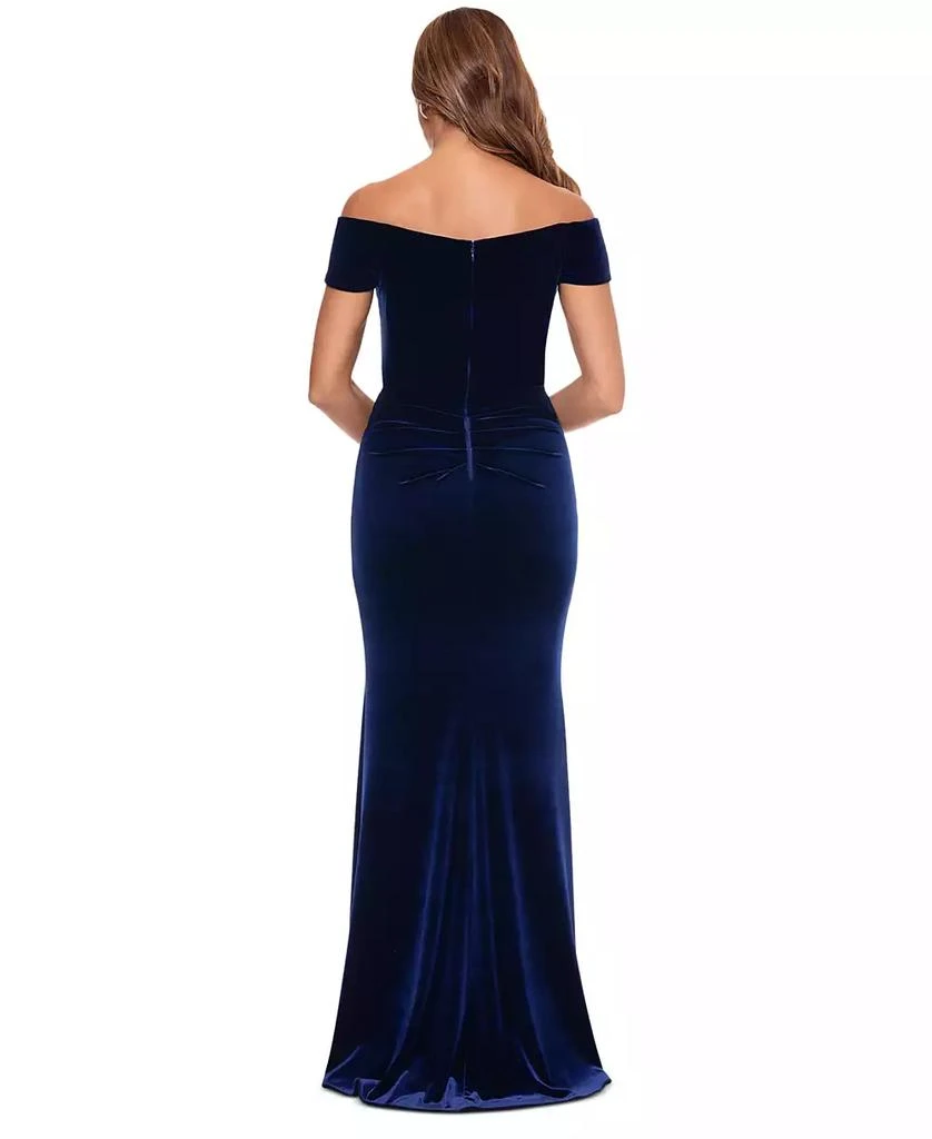 XSCAPE Women's Velvet Off-The-Shoulder Evening Gown 2
