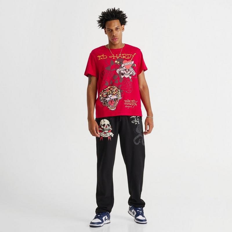 Ed Hardy Men's Ed Hardy Tiger Skull Graphic T-Shirt