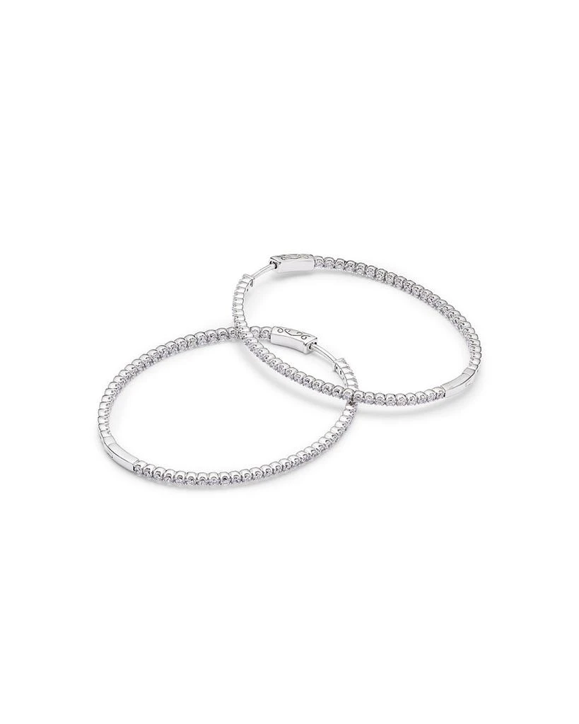 Bloomingdale's Fine Collection Diamond Oval Inside Out Hoop Earrings in 14K White Gold, 2.0 ct. t.w. 3