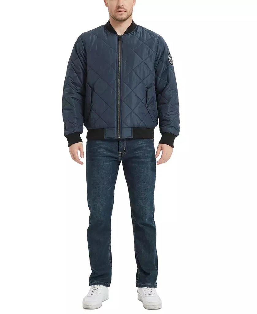 HAWKE & CO Men's Diamond Quilted Bomber Jacket 5