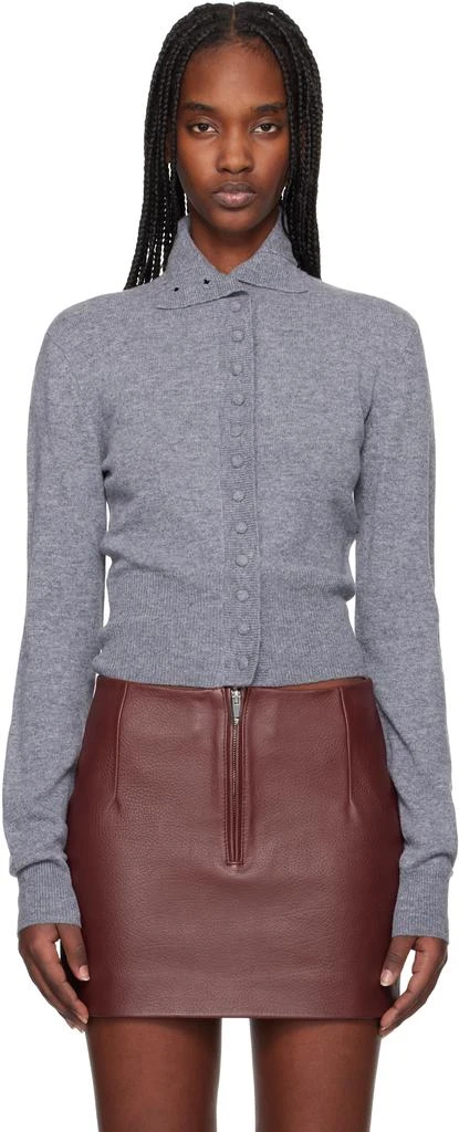 REMAIN Gray Slim Fit Cardigan 1