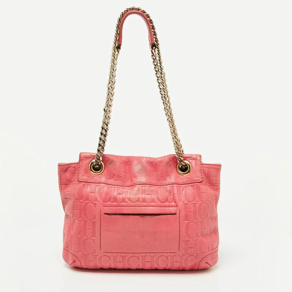 CH Carolina Herrera CH Carolina Herrera Pink Monogram Embossed Leather Audrey Shoulder Bag 4