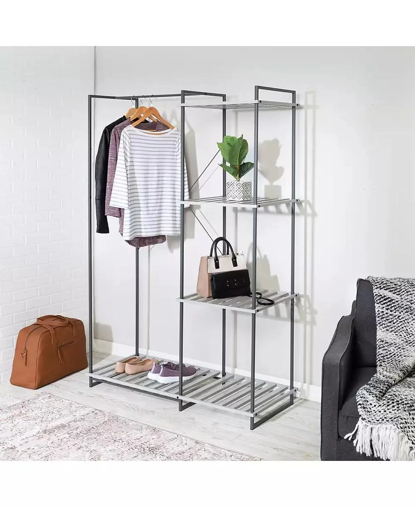 Honey Can Do Freestanding Metal Open Closet Wardrobe 1