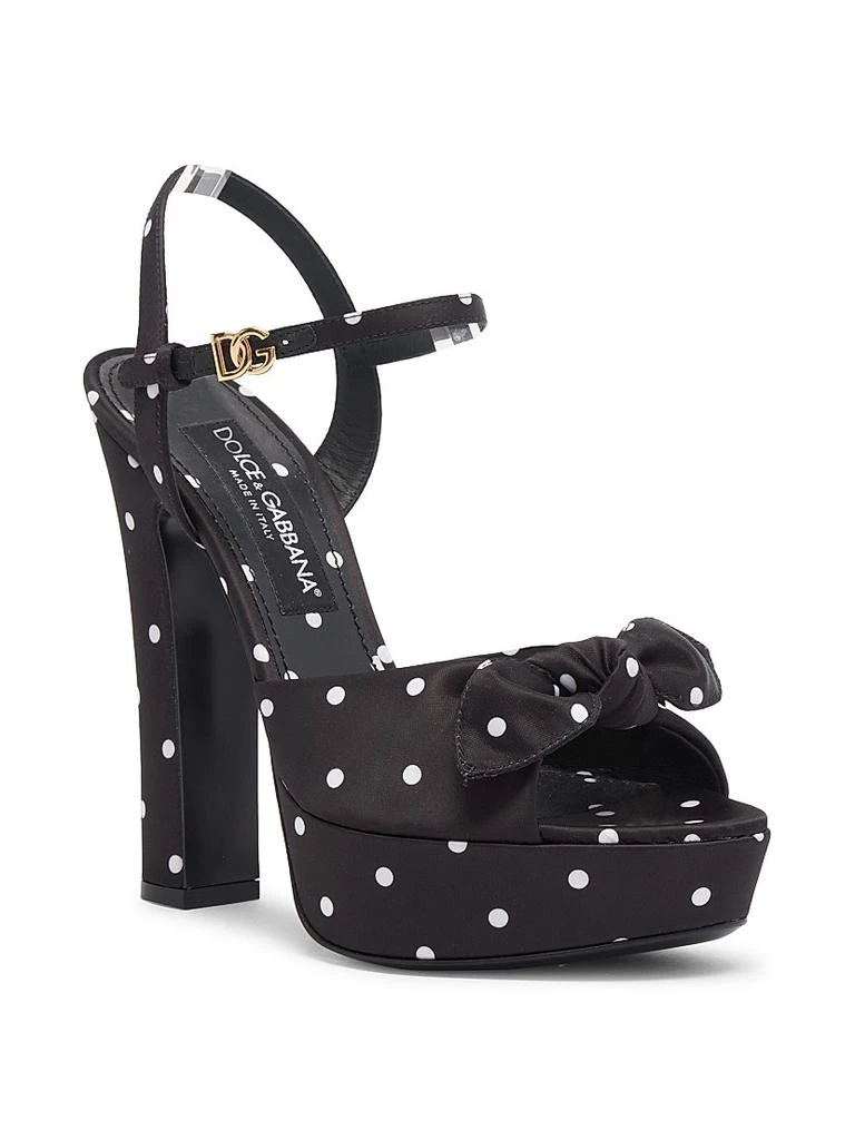 Dolce & Gabbana Kira 135MM Polka Dot Platform Sandals 2