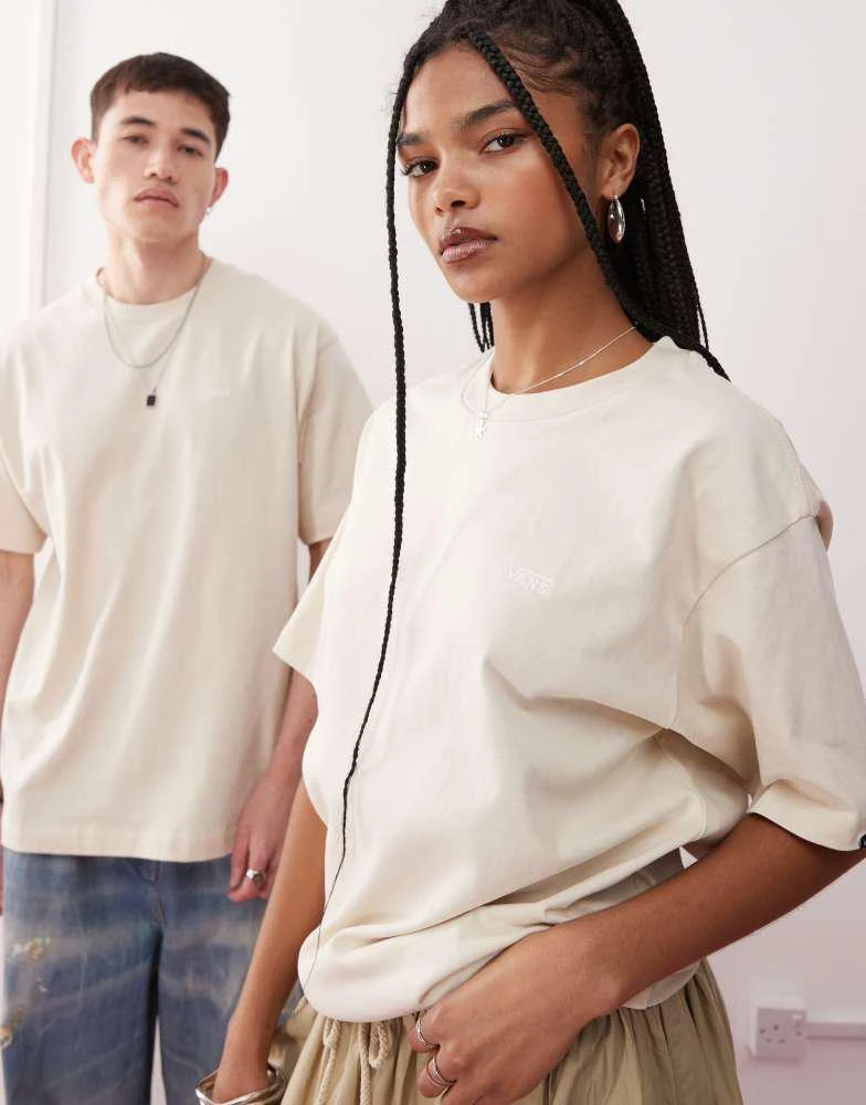Vans Vans left chest logo t-shirt in beige - Exclusive to ASOS 1