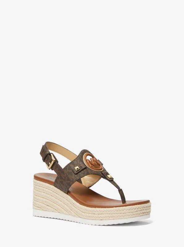 Michael Kors Aubrey Cutout Signature Logo Wedge Sandal 1