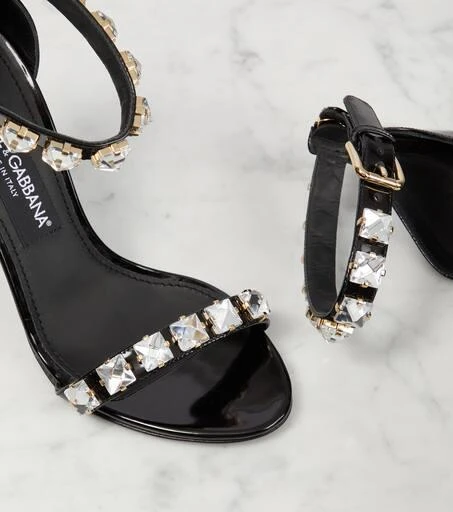 Dolce & Gabbana Embellished patent leather sandals 6