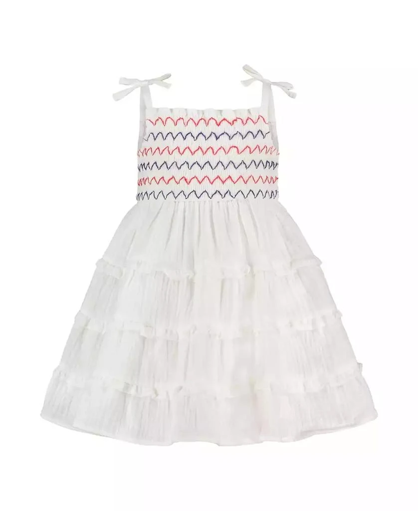 Blueberi Boulevard Baby Girls Smocked Embroidered Sundress 1