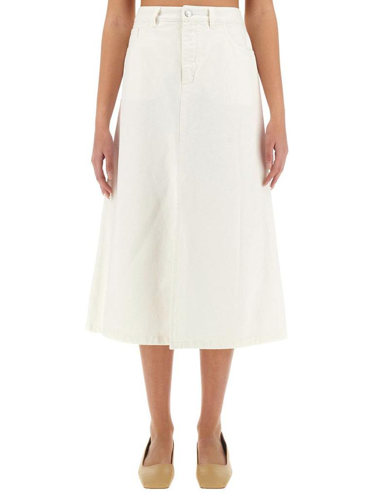 Off-White Laurie Denim Midi Skirt – On Sale Now with Up to