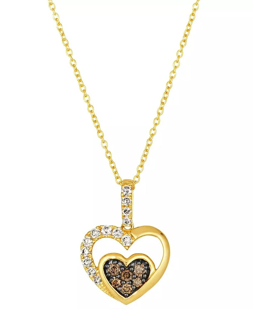 Le Vian Chocolate Diamonds (.13 ct. t.w.) and Nude Diamonds (.20 ct. t.w.) Pendant Necklace in 14k Honey Gold