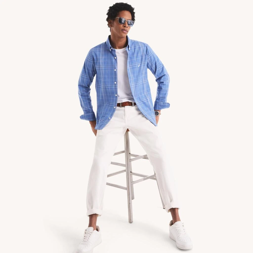 Nautica Mens Slim Fit Wrinkle-Resistant Plaid Shirt 3