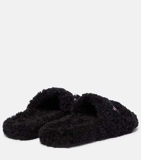 Balenciaga Furry faux shearling slides 3