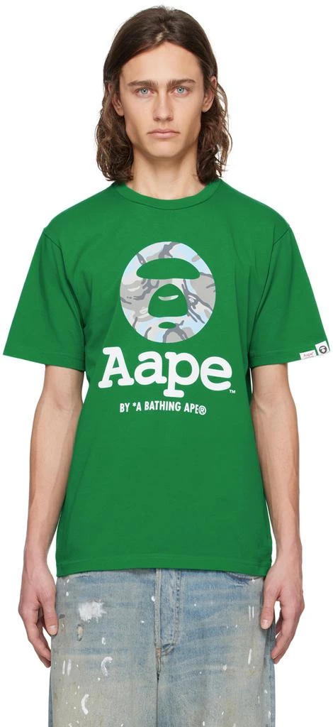 AAPE by A Bathing Ape Green Moonface Camo T-Shirt 1