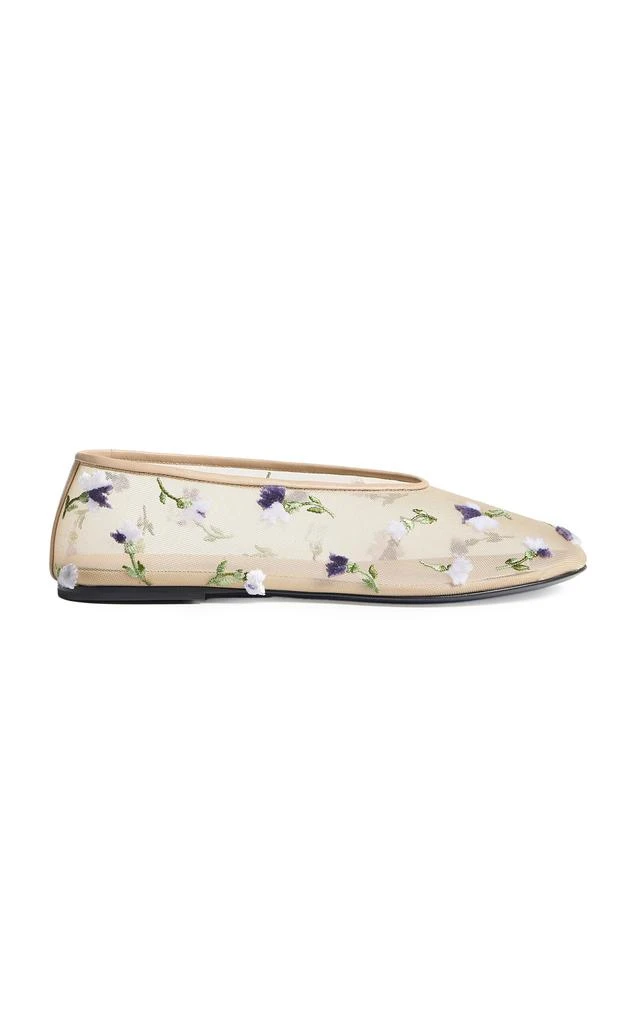 Khaite Khaite - Marcy Floral-Embroidered Mesh Flats - Neutral - IT 40 - Moda Operandi 1