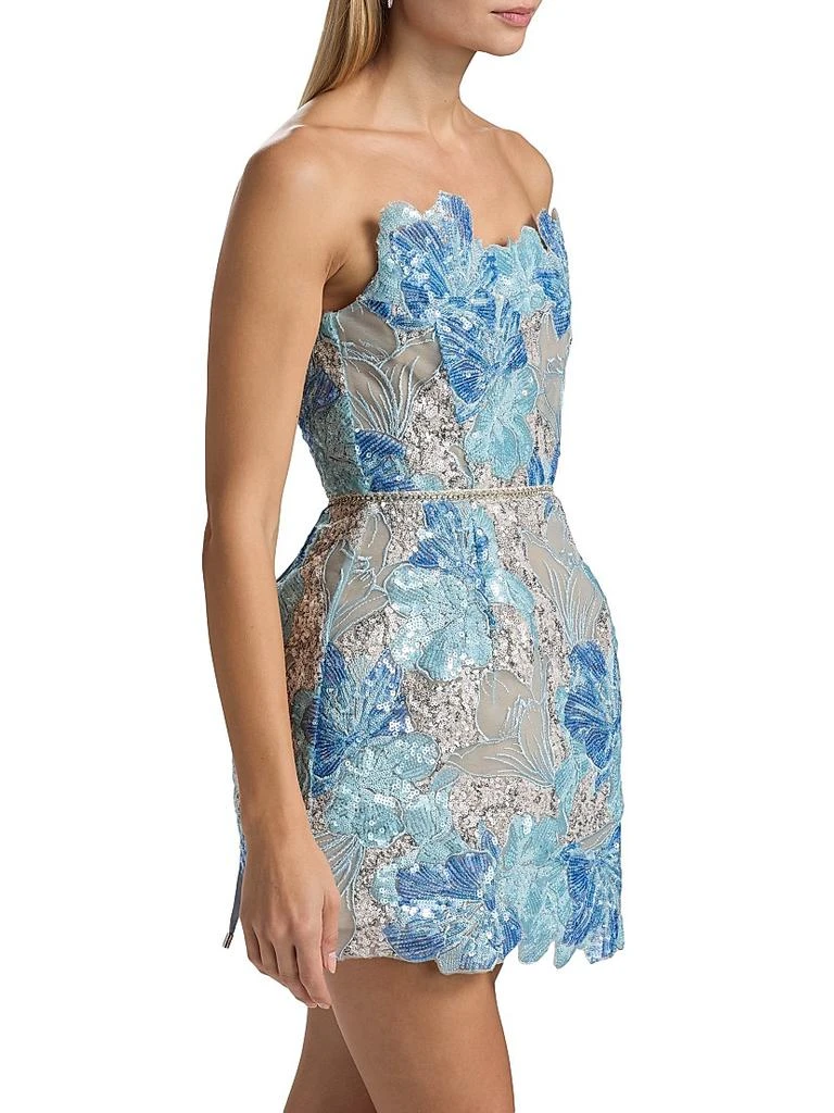 BRONX AND BANCO Jasmine Maraya Sequined Floral-Embroidered Lace Minidress 4