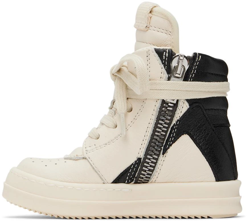 Rick Owens Baby Off-White & Black Geobasket Sneakers 3