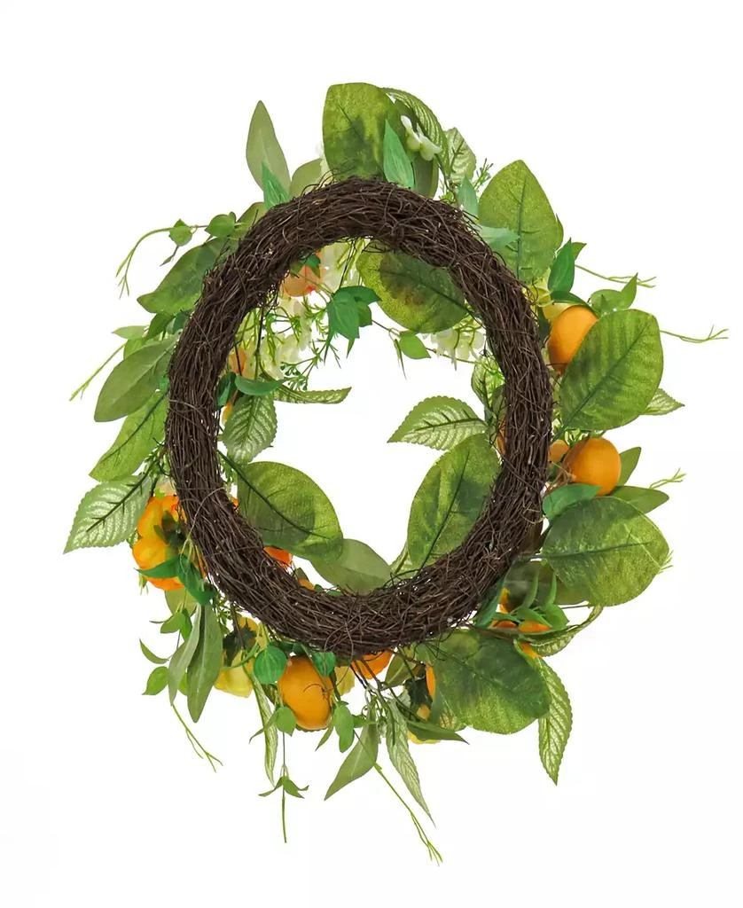 National Tree Company 24 Lemons, Hydrangeas and Buttercups Wreath 4