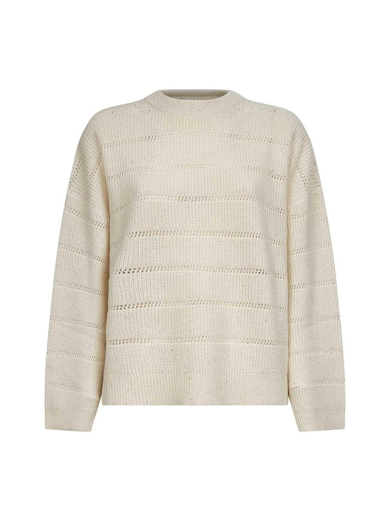Brunello Cucinelli Brunello Cucinelli Long Sleeved Ribbed Sweater from Cettire