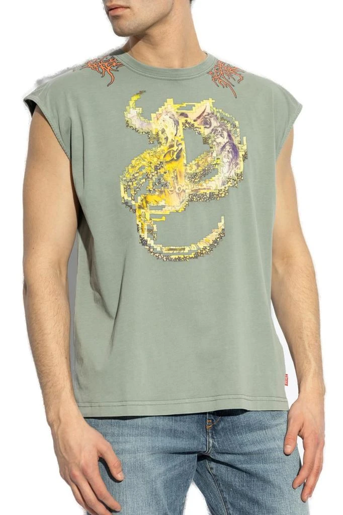 Diesel Diesel T-Boxt-Sl-R1 Tattoo Graphic Printed Tank Top 2