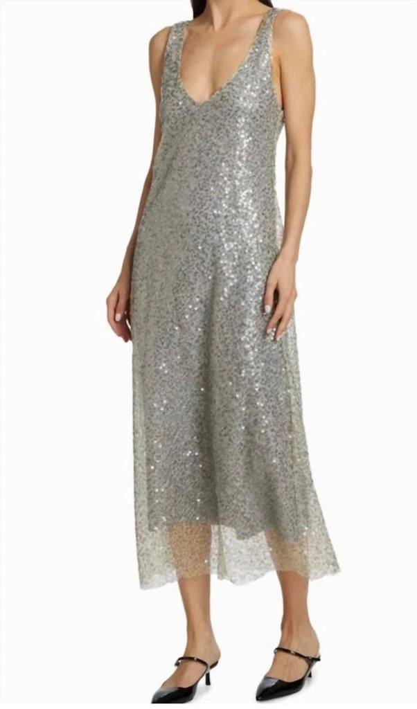 chinese dress ladies Vince Women's Chiffon-Layered Satin Slip Dress  Saint Bernard