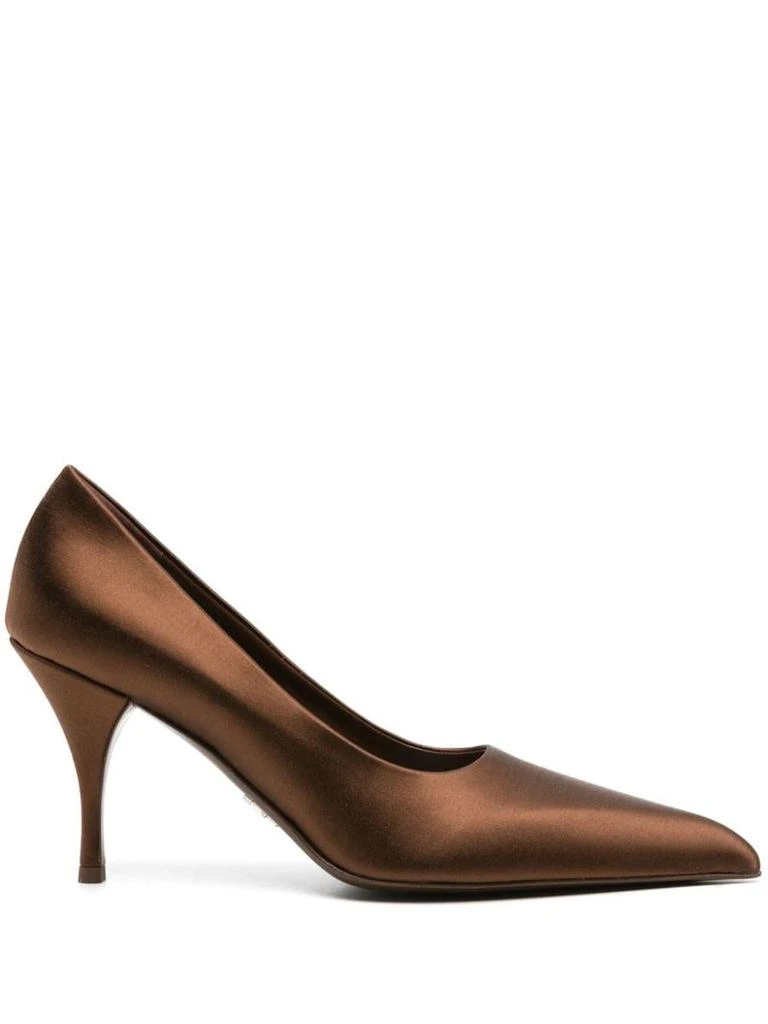 Prada Prada Pointed-Toe Satin Pumps 1