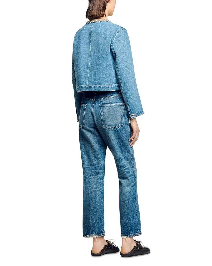 Sandro Rhinestone Denim Jacket 3