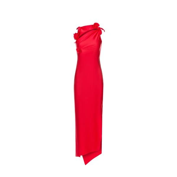 COPERNI Asymmetrical dress with flower appliques 1