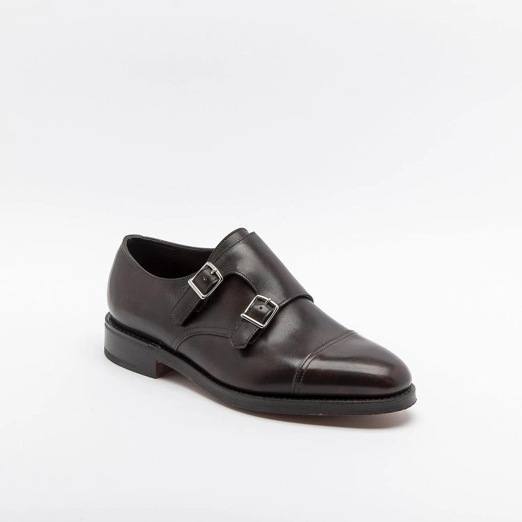 John Lobb William Dark Brown Museum Calf Monk Strap Shoe (fitting E) 1