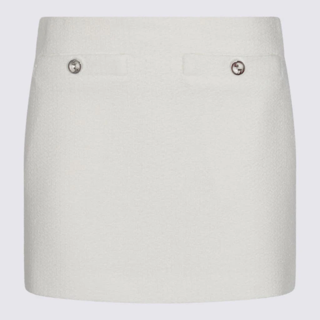 Gucci White Wool Skirt 1