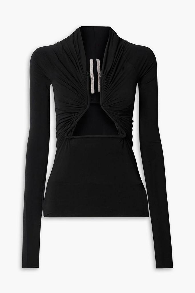 Rick Owens Cutout ruched stretch-jersey top