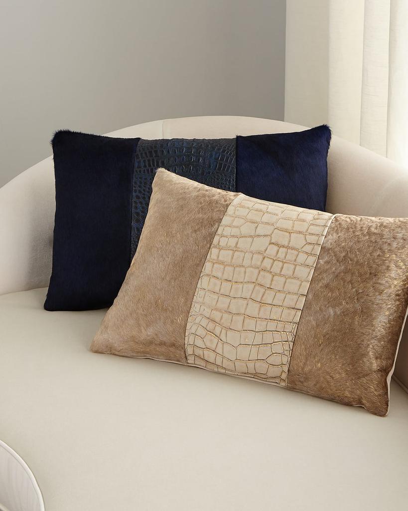 Massoud Colorblock Croc Pillow, 23" x 15"