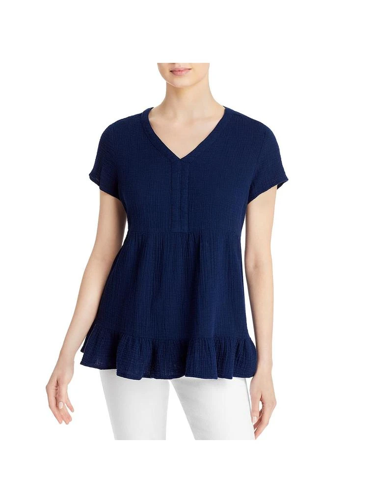 Beach Lunch Lounge Carey Womens Tiered V Neck Pullover Top 3