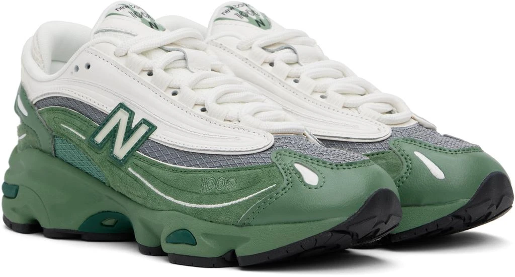 New Balance Green & White 1000 Sneakers 4