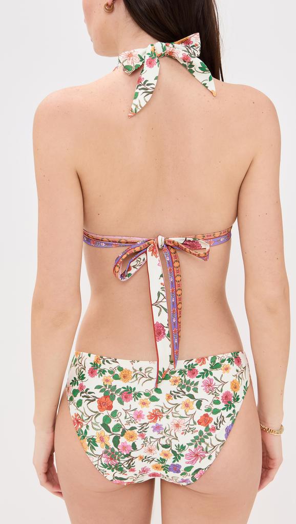 Shoshanna Toulouse Floral Ring Halter Bikini Top