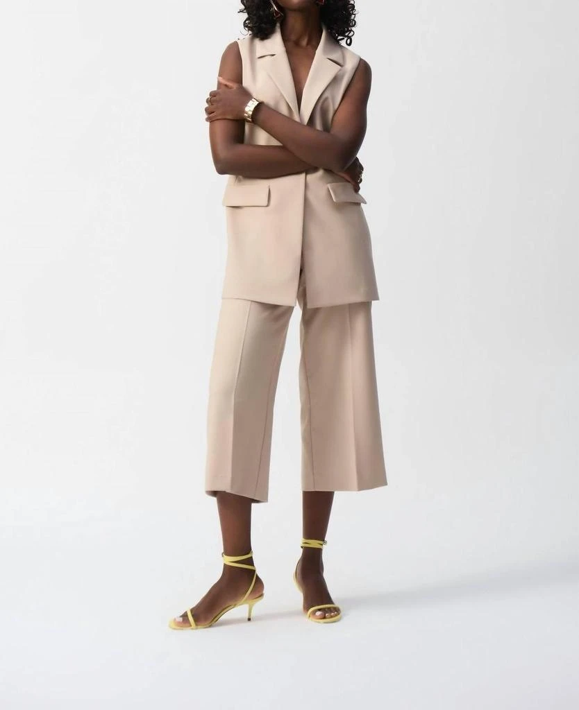 JOSEPH RIBKOFF Joseph Ribkoff - Pleated Beige High-waisted Trousers 4