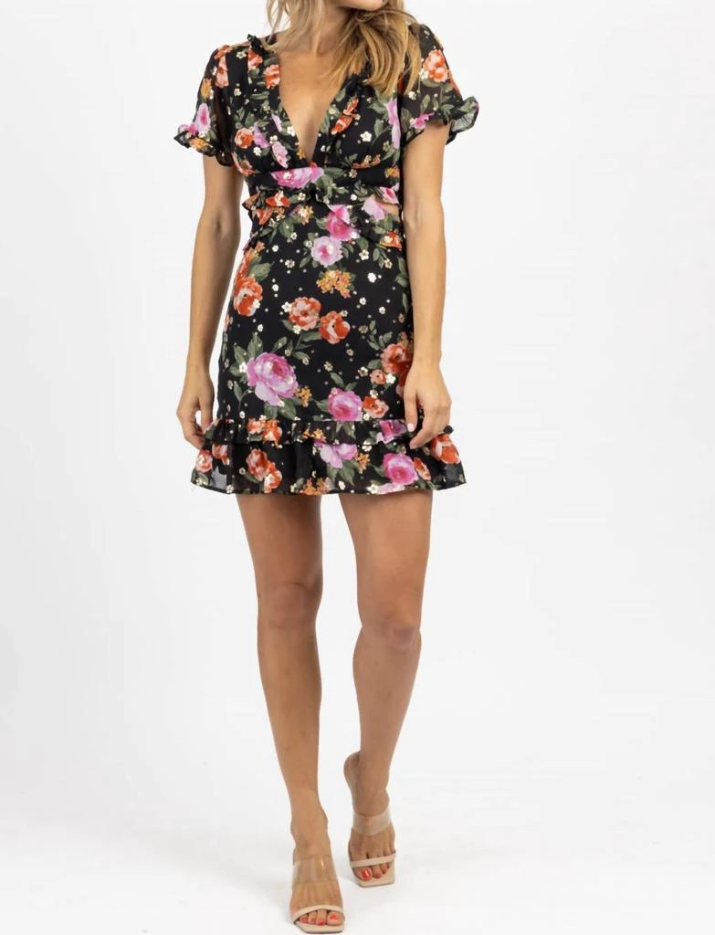 Storia CHA CHA GOLDEN FLORAL MINI DRESS 3