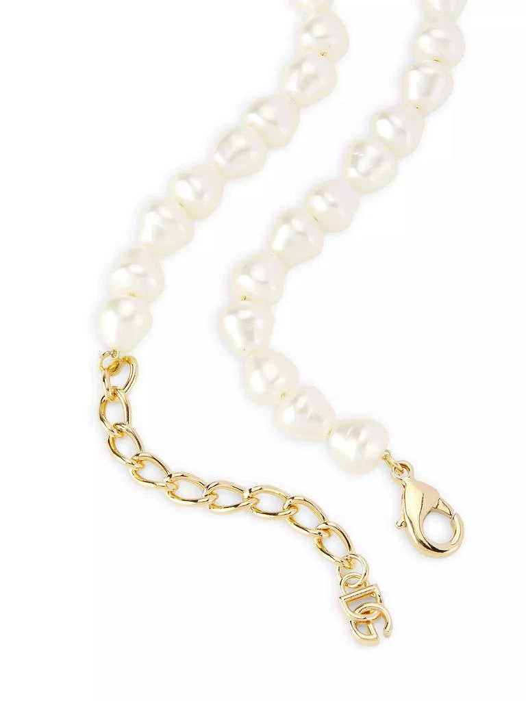 Dolce&Gabbana Goldtone & Imitation Pearl Monogram Pendant Necklace 3