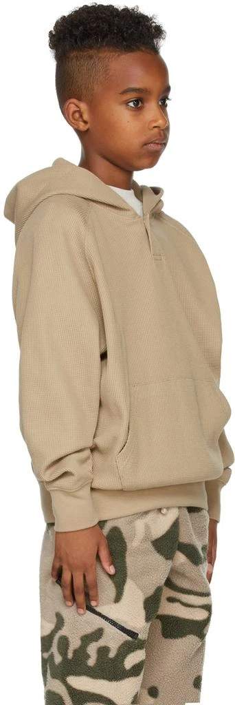 Essentials Kids Tan Waffle Henley Hoodie 3