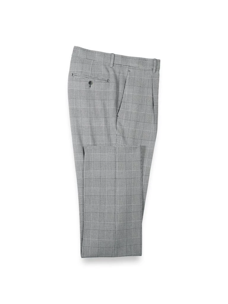 Paul Fredrick Black/white Plaid Houndstooth Single Pleat Suit Pants