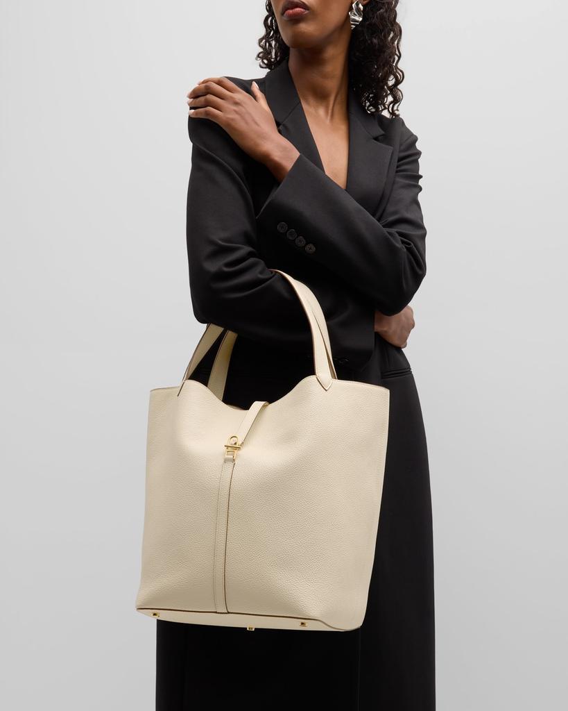 SAVETTE Grain Leather Tote Bag