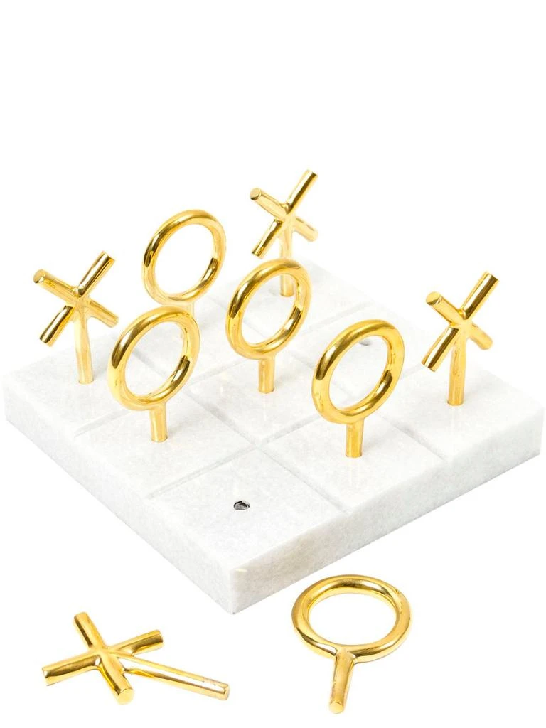 JONATHAN ADLER Marble & Brass Tic Tac Toe Set 2