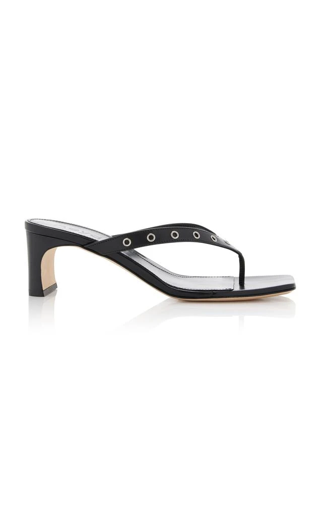 AEYDE Aeyde - Riva Grommet-Embellished Leather Sandals - Black - IT 41 - Moda Operandi 1