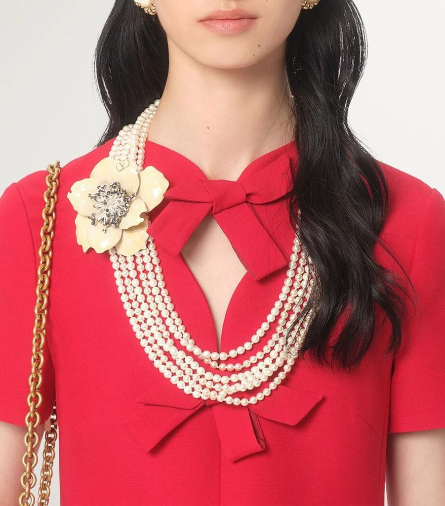 Valentino Virgin Wool-Silk Bow Mini Dress 3