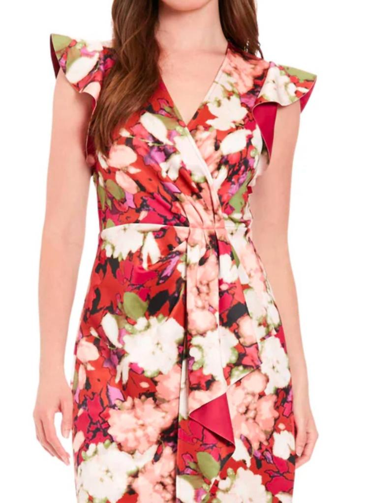London Times London Times - Petite Printed Scuba A-line Dress