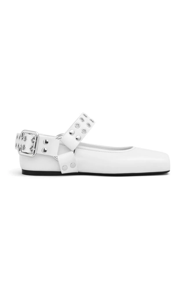 Alaïa ALAÏA - Biker Leather Ballet Flats - White - IT 40 - Moda Operandi 1