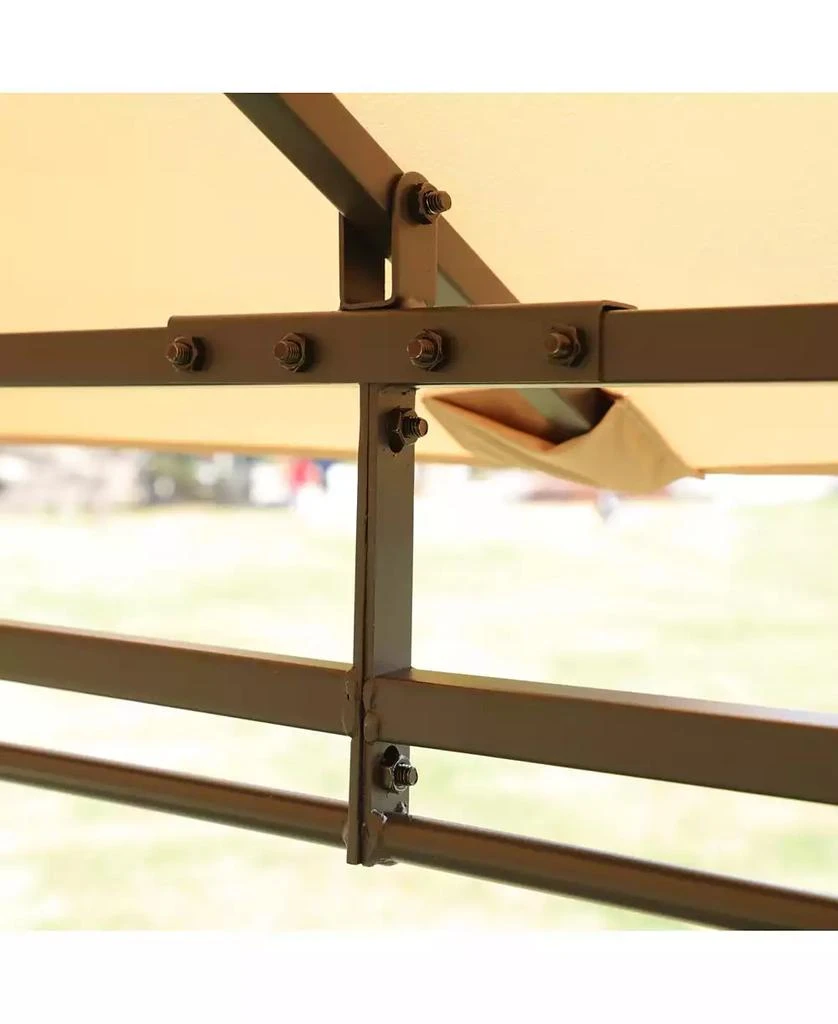 Streamdale Furniture 13x10 Outdoor Gazebo Canopy Tent w/ Mosquito Net - Khaki Top 8