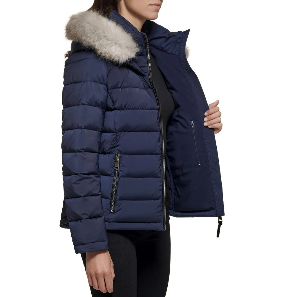 DKNY Faux Fur Trim Hooded Puffer 3