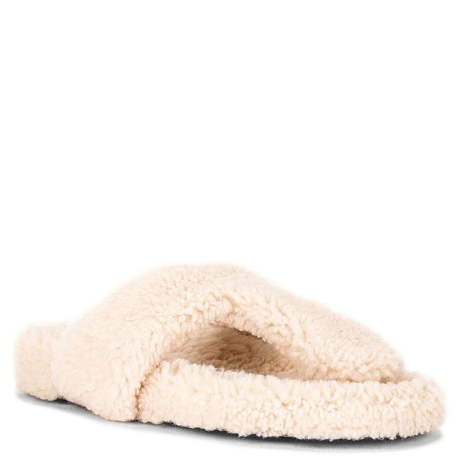 Aquazzura Ladies Beige Relax Flat Footbed Slippers