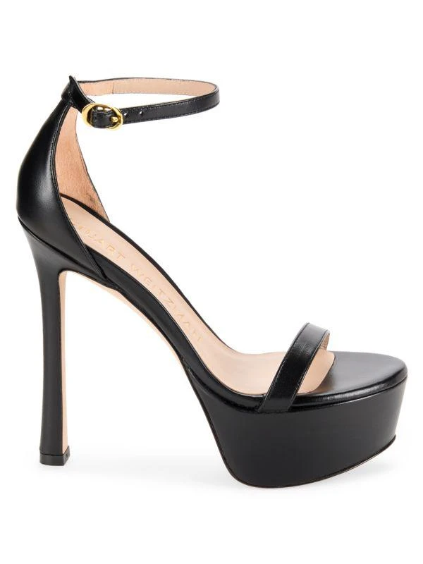 Stuart Weitzman Nudistcurve Leather Platform Sandals 1