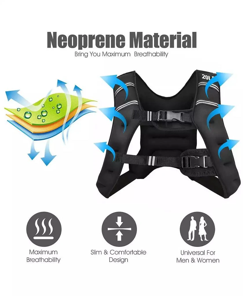 SUGIFT Training Weight Vest Workout Equipment with Adjustable Buckles and Mesh Bag-20 lbs 8